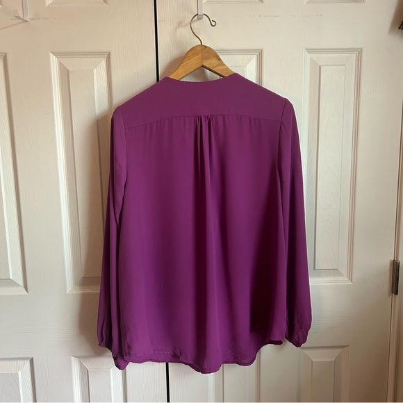 Carmen Mark Valo purple long sleeve zipper front blouse - Picture 5 of 5